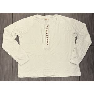 Faherty Women’s Cloud Cotton Womens Henley Boho Outdoor Casual Size Large Green